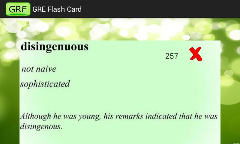 GRE High Frequency Flash Card