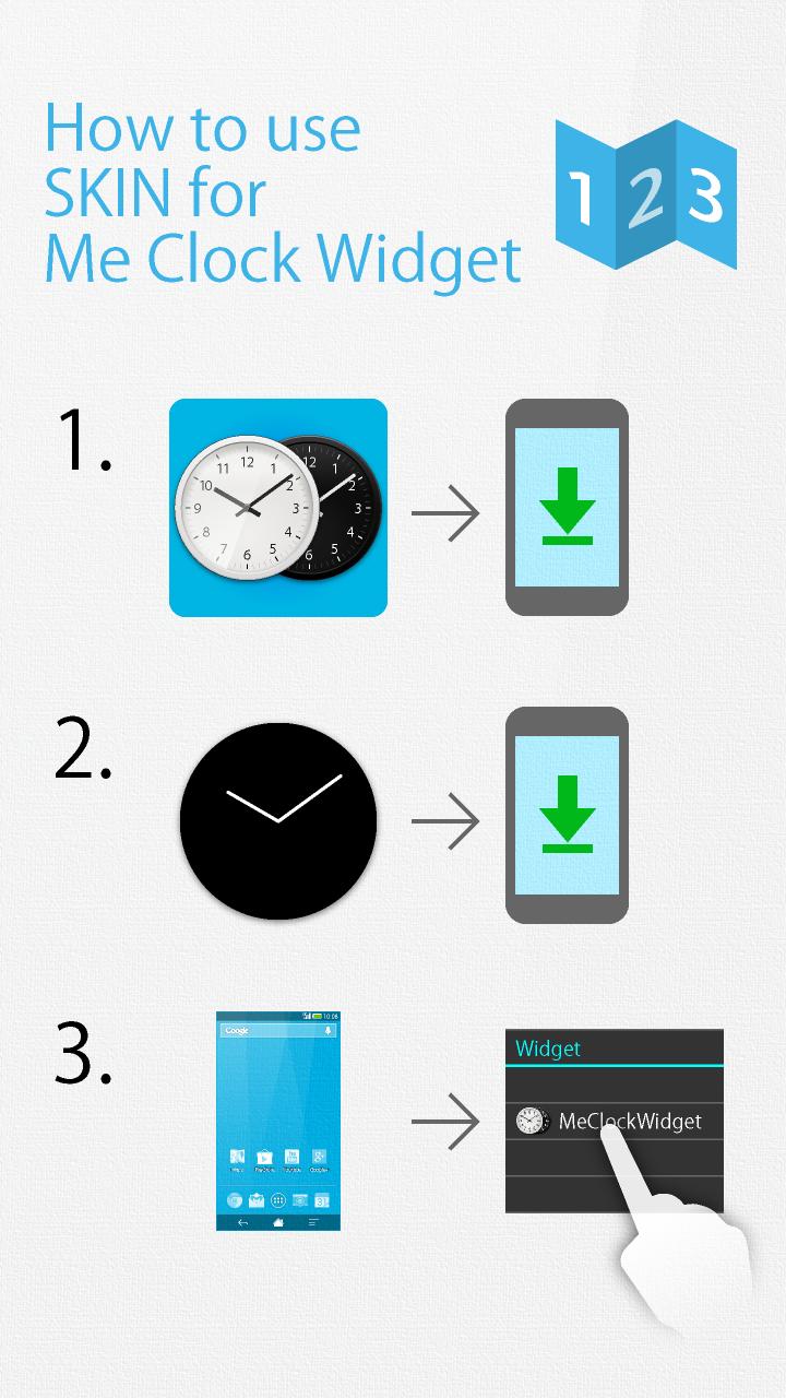 Glass clock widget B -Me Clock