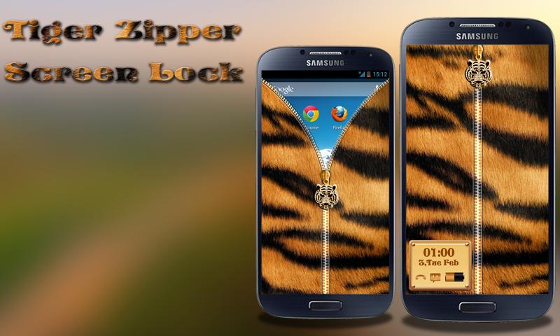 Tiger Zipper Lock Screen