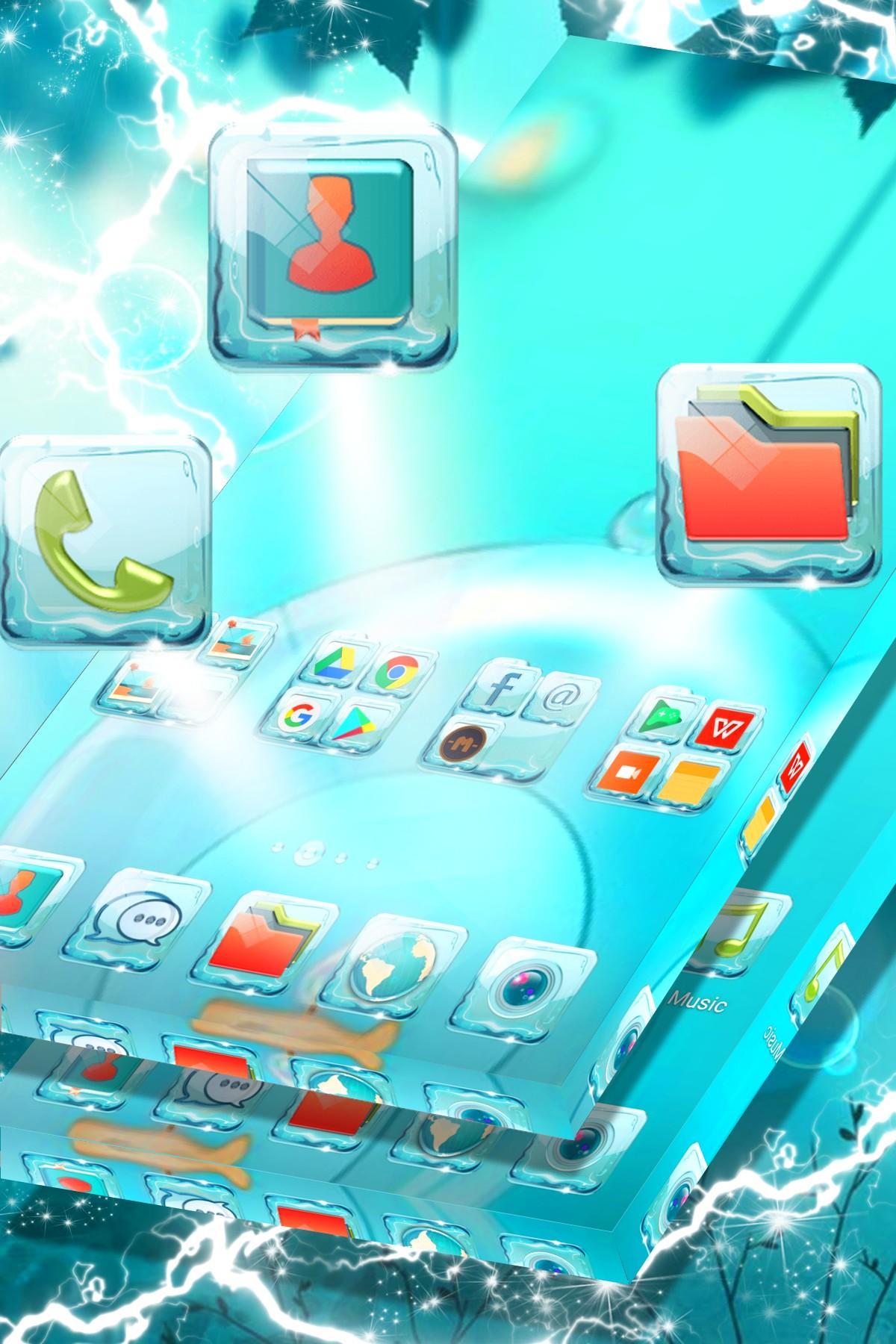 Water Glass Launcher Theme