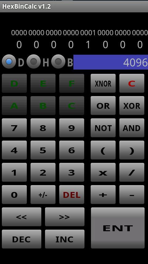 HexBinCalc  hex bin converter