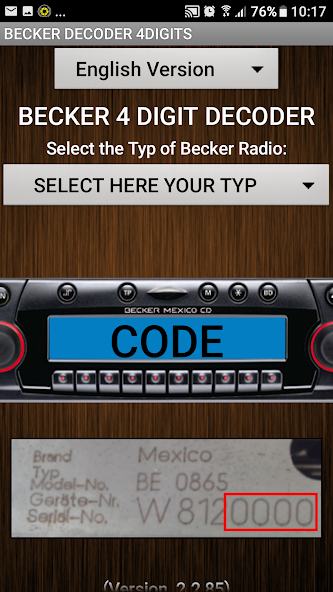 Becker 4Digit Radio Code