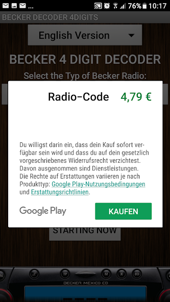 Becker 4Digit Radio Code