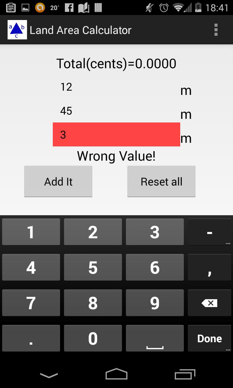Land Area Calculator