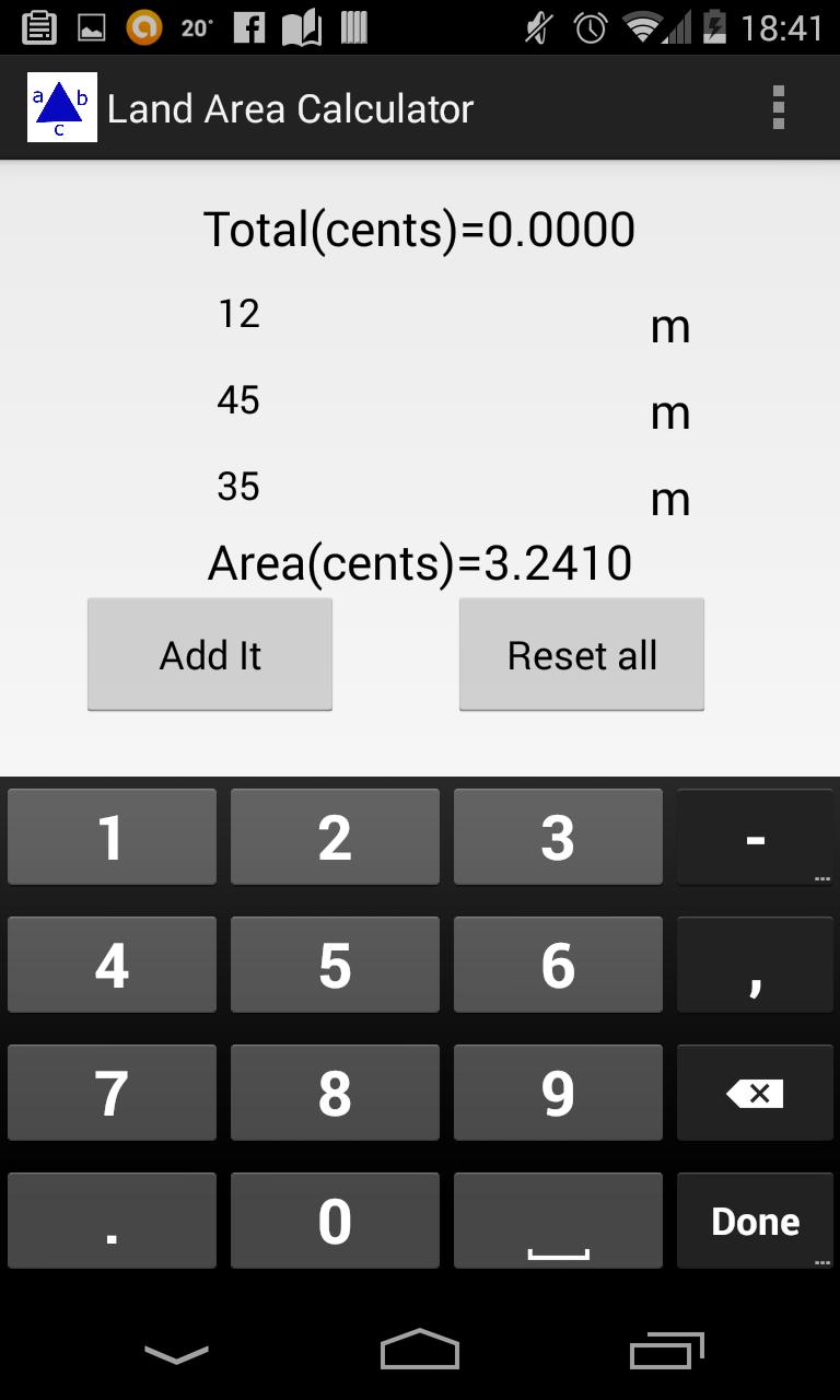 Land Area Calculator