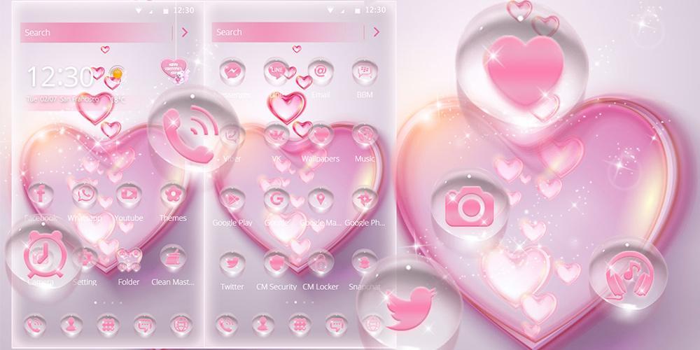 Pink Love theme for girls