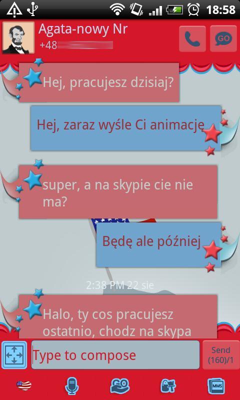 GO SMS Pro American Theme Free