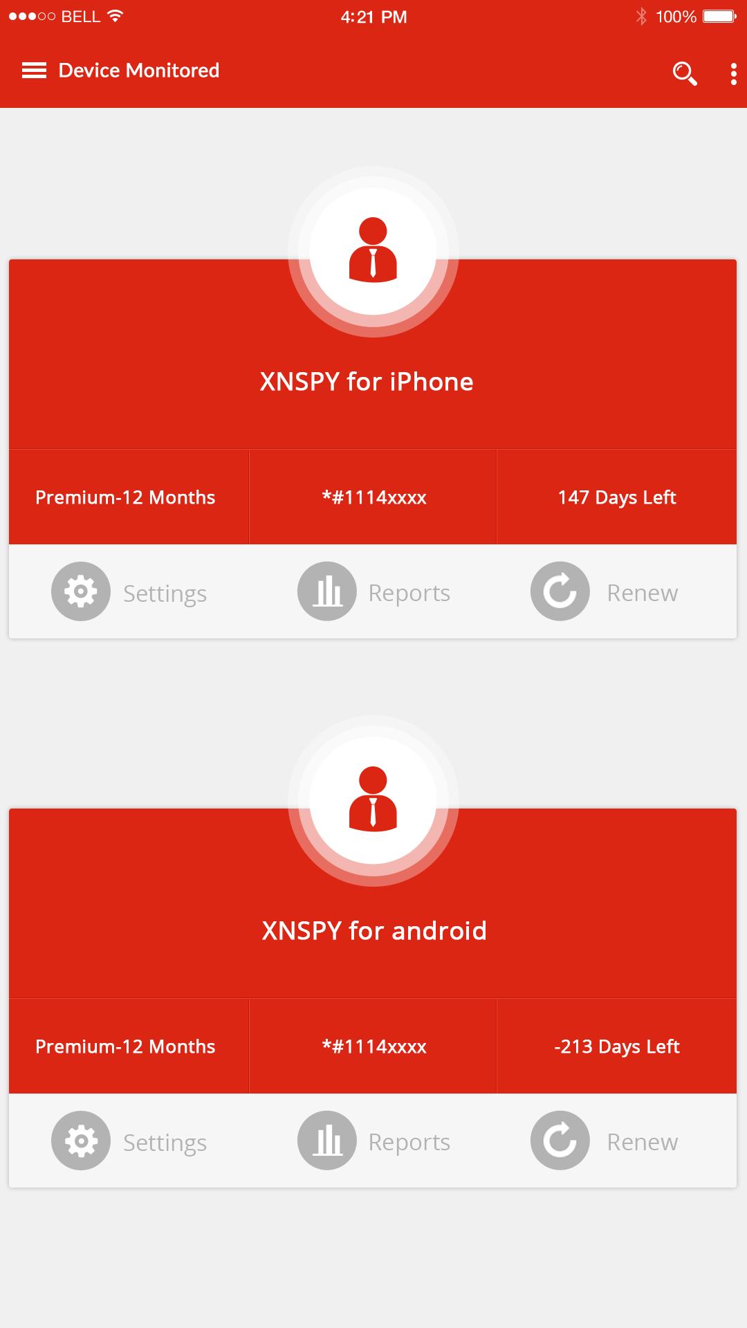 XNSPY Dashboard