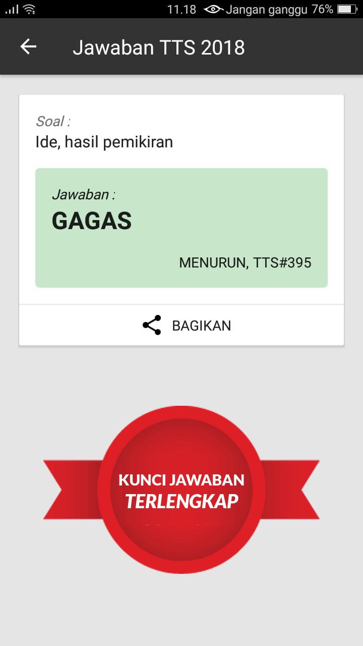 Jawaban TTS Pintar 2018 Offline