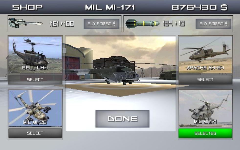 Heliport 3D helicopter gunship