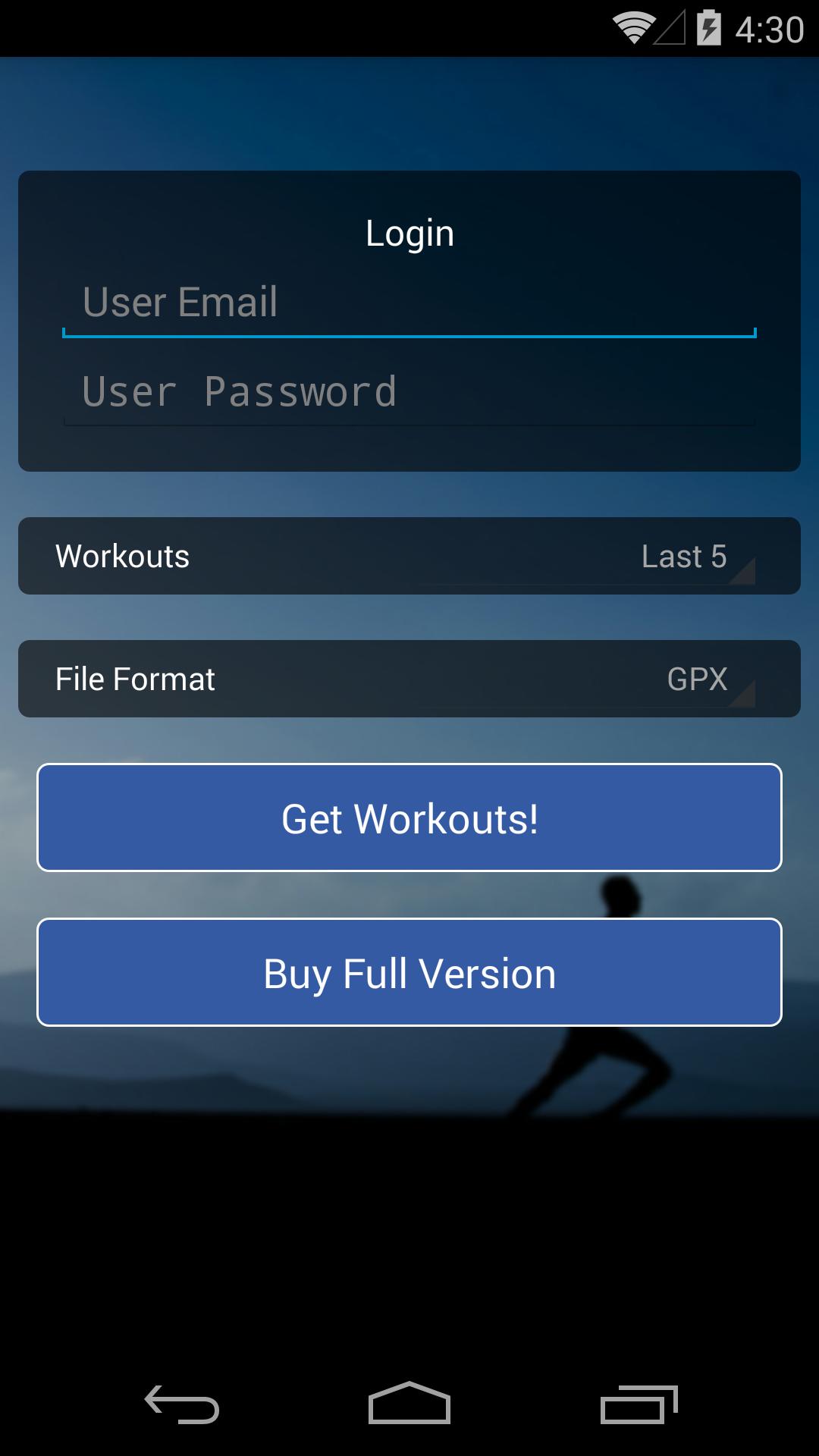 Sports Tracker Export Trial