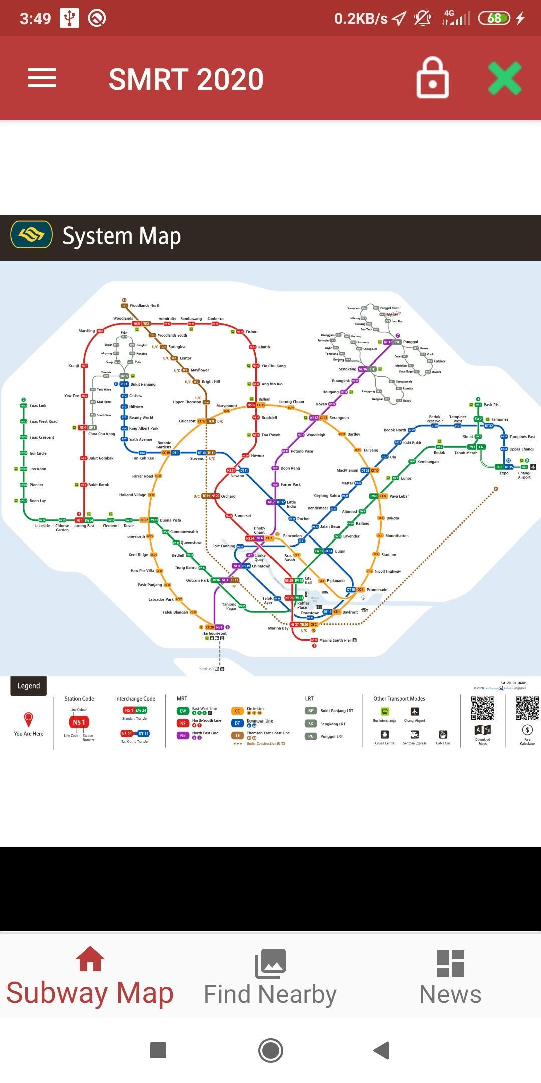 Singapore MRT Route Map