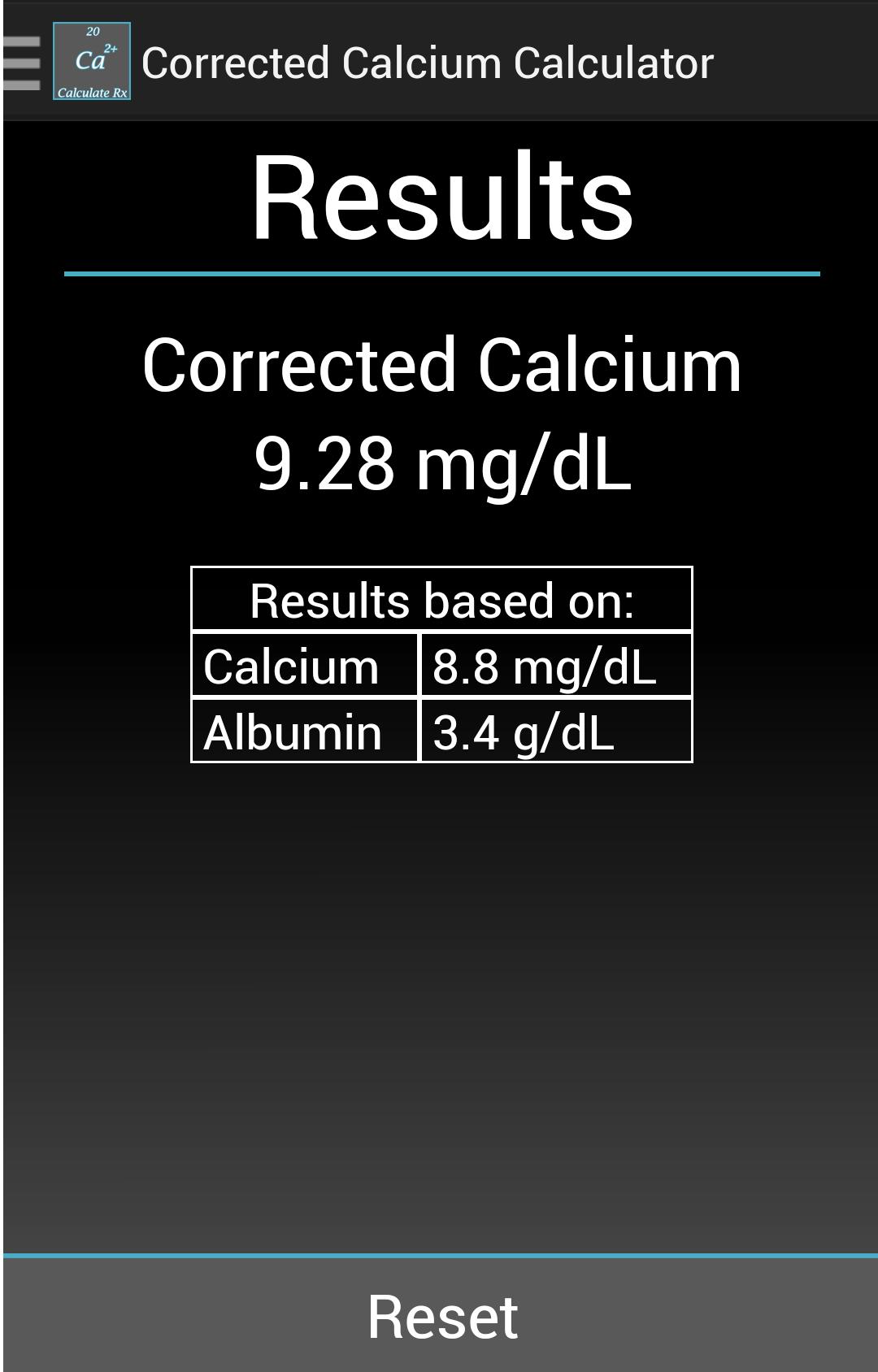 Corrected Calcium Calculator