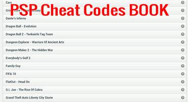 PSP Cheats Codes Book