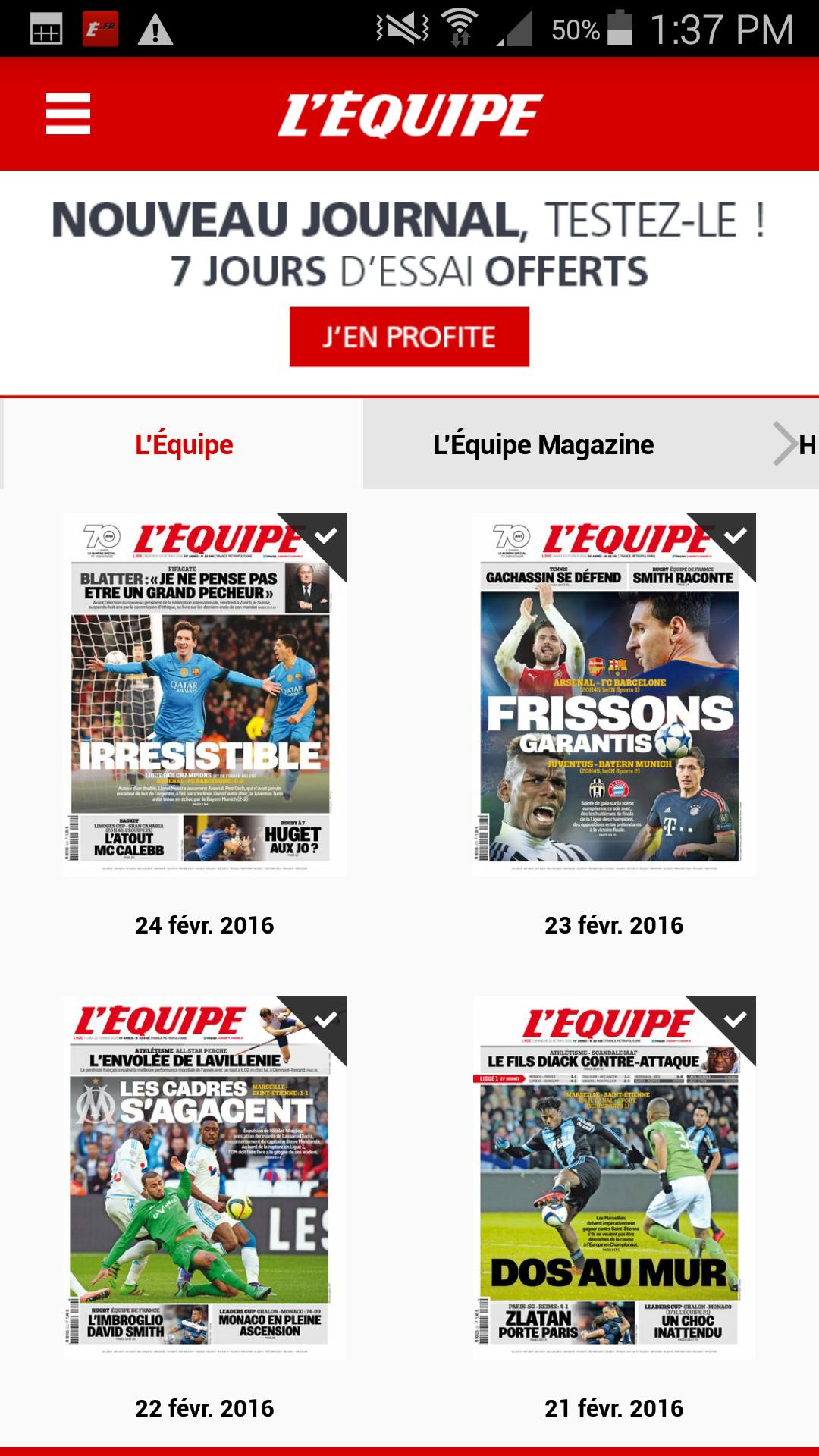 Le journal L'Equipe