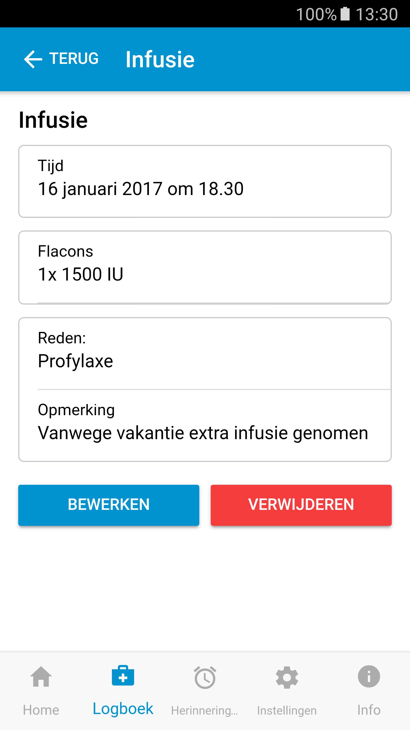 Helo! - Hemofilie logboek