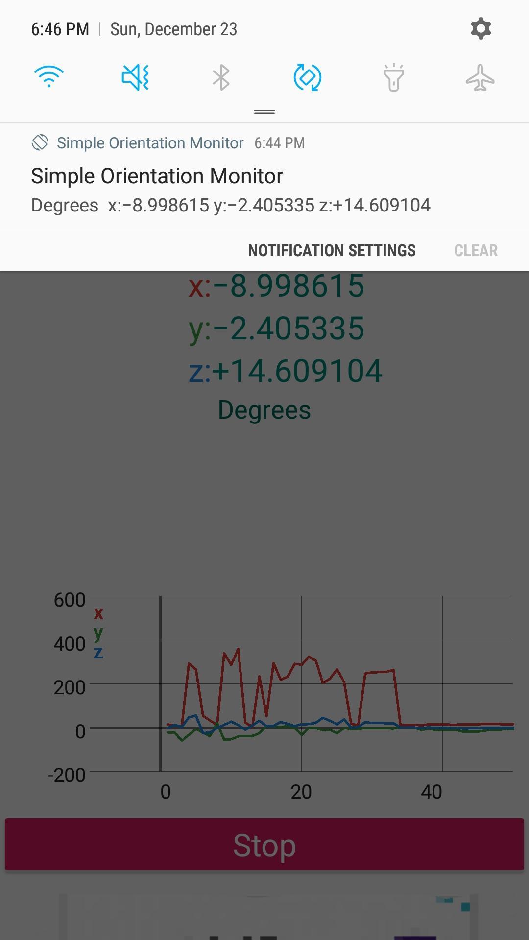 Simple Orientation Monitor