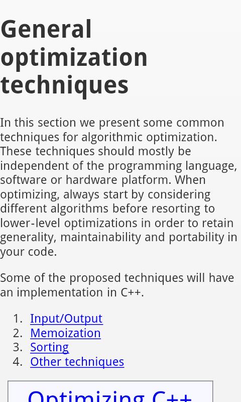 Optimizing C++