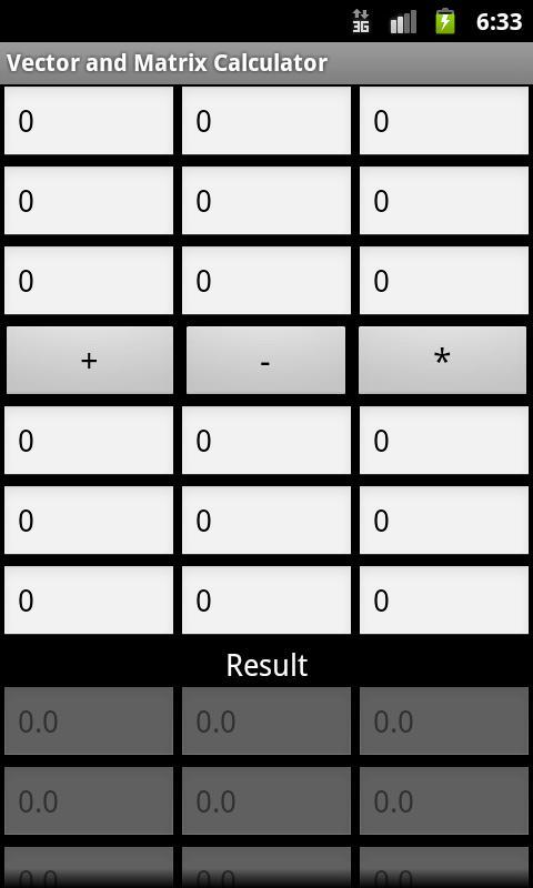 Vector and Matrix Calculator