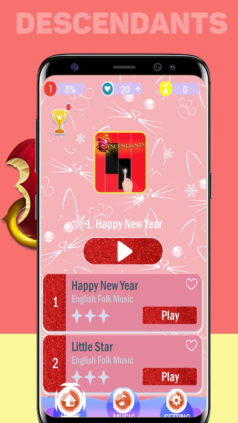 piano Descendant tiles game