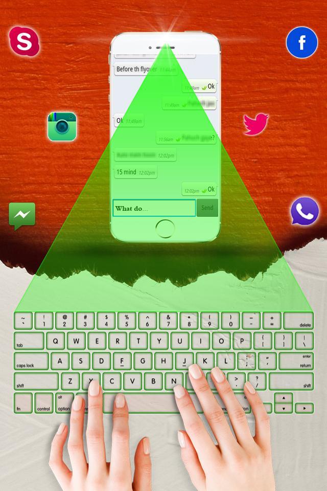 Hologram 3D Keyboard Prank