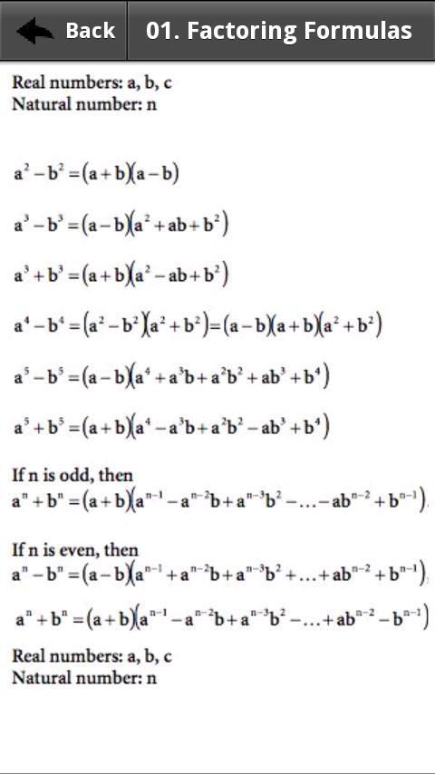 Mathematics Formula Reference