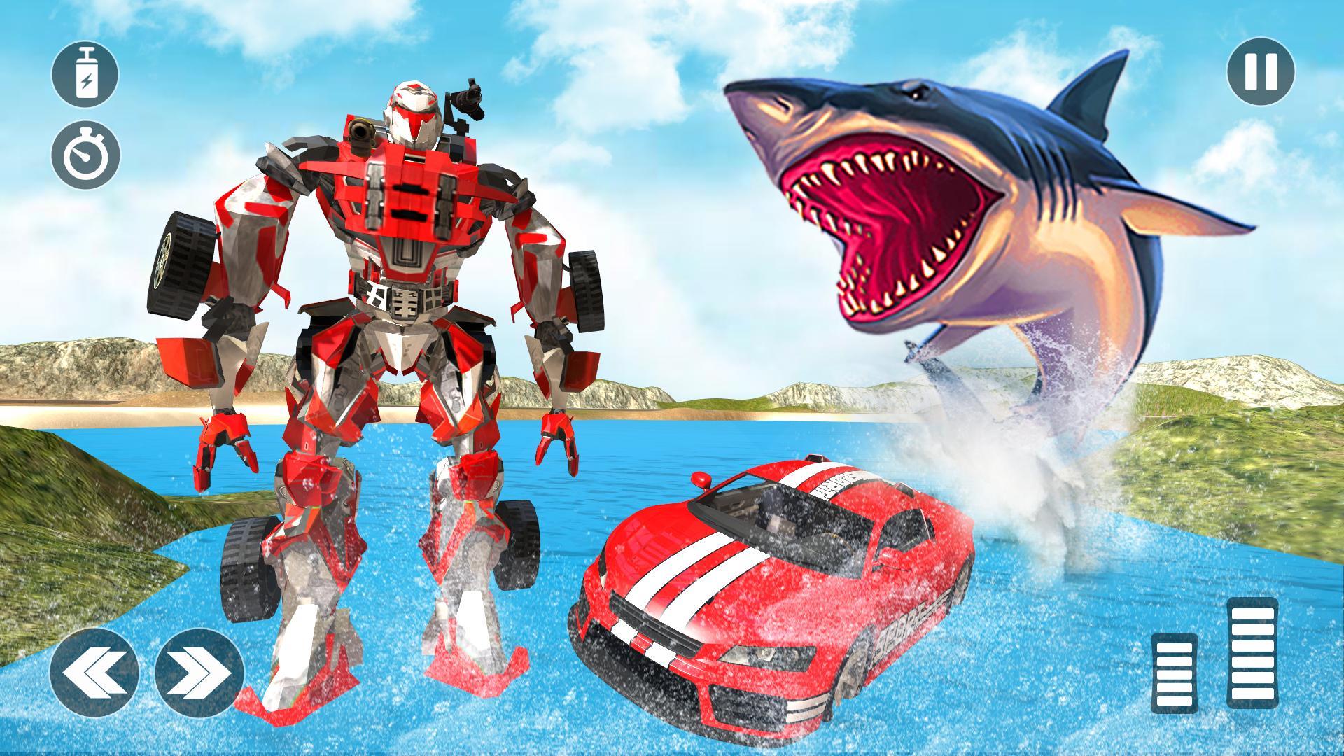 Underwater Shark Attack Transform Robot Car 2020