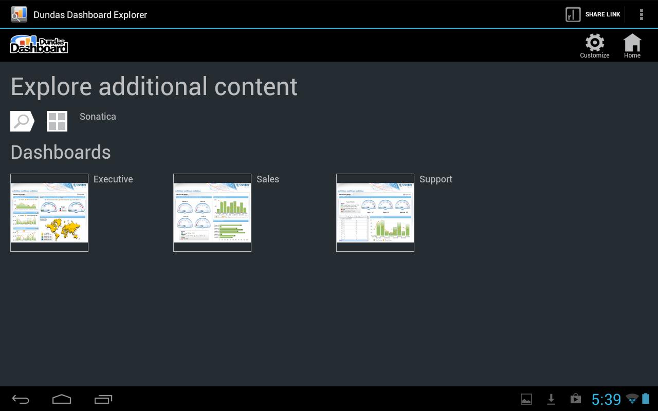 Dundas Dashboard Explorer