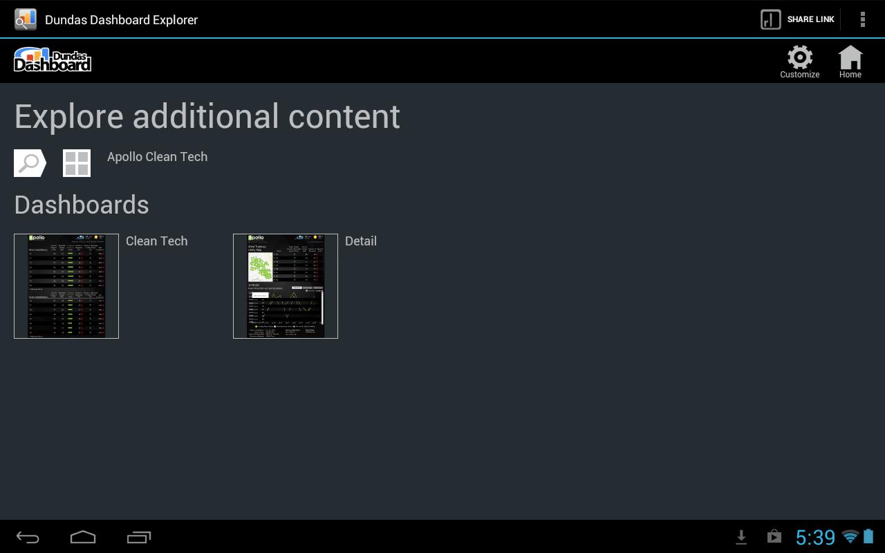 Dundas Dashboard Explorer