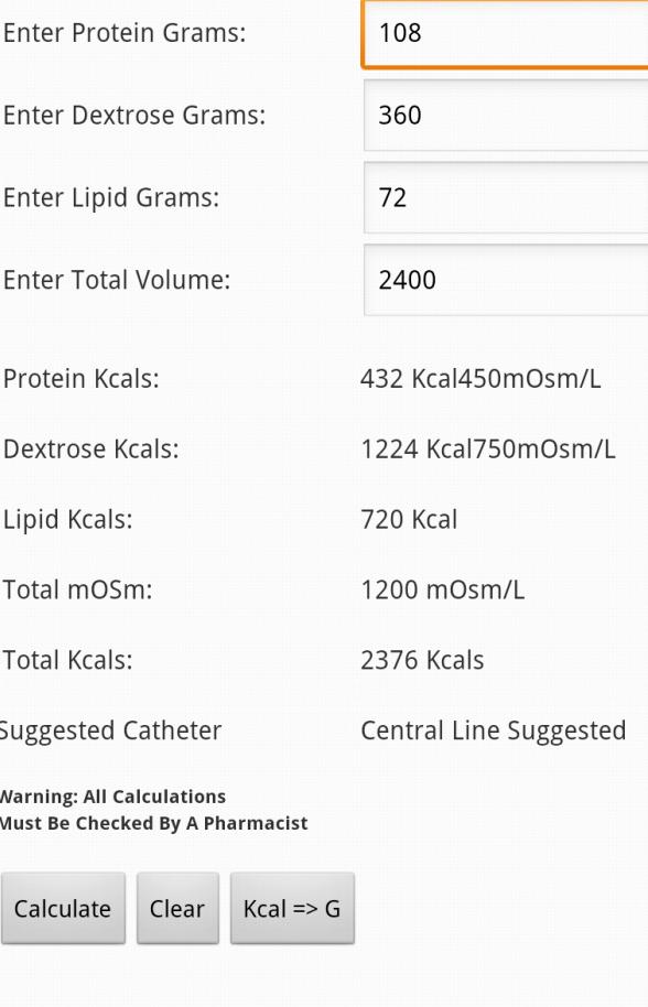 Calories to Grams