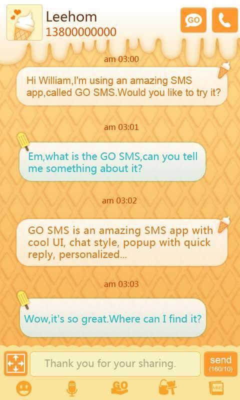 GO SMS Pro Dessert House Theme