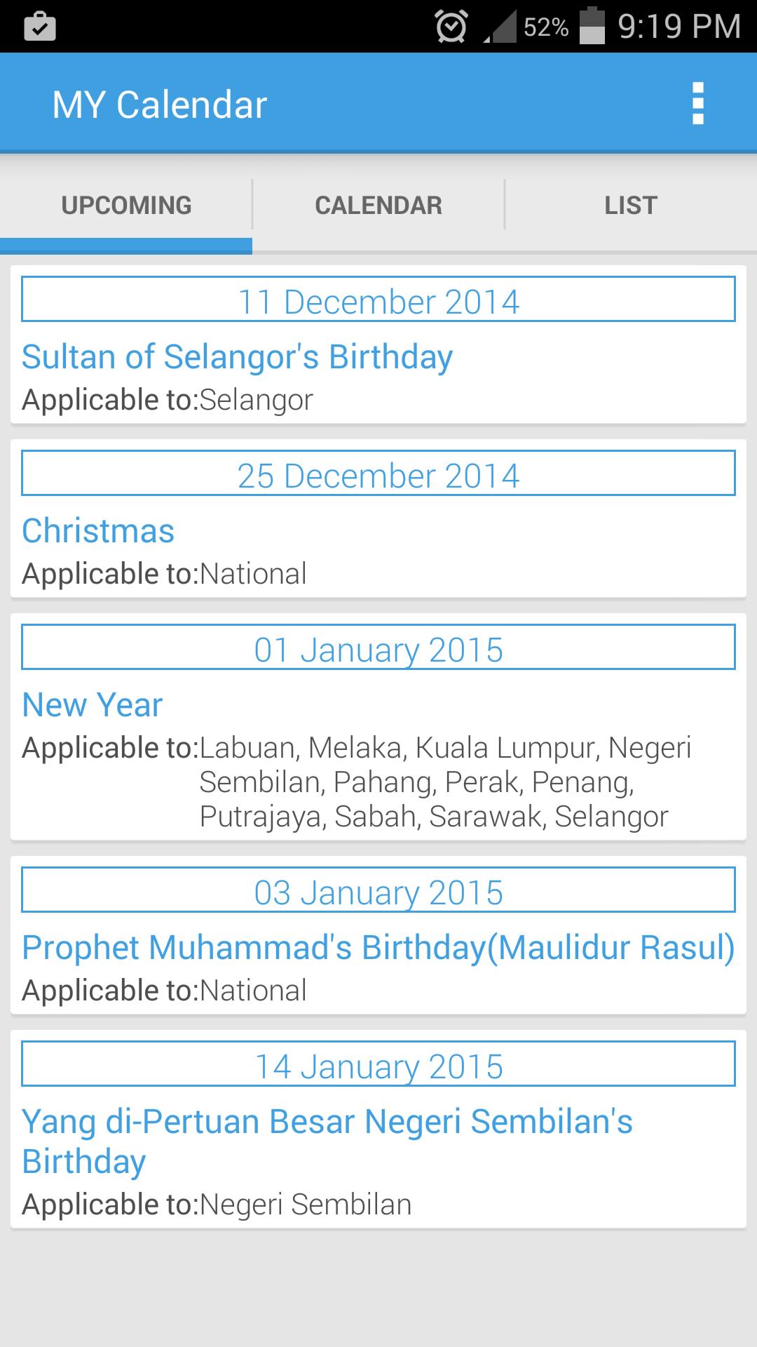 Malaysia Calendar