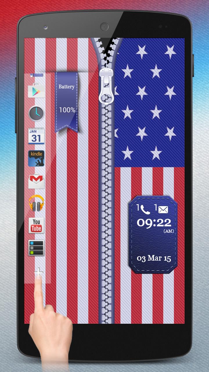 USA Flag Zipper Lock