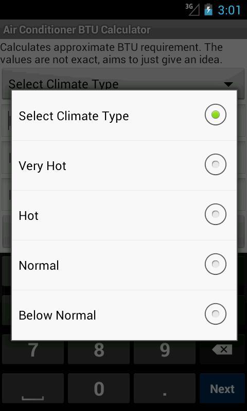 Air Conditioner BTU Calculator