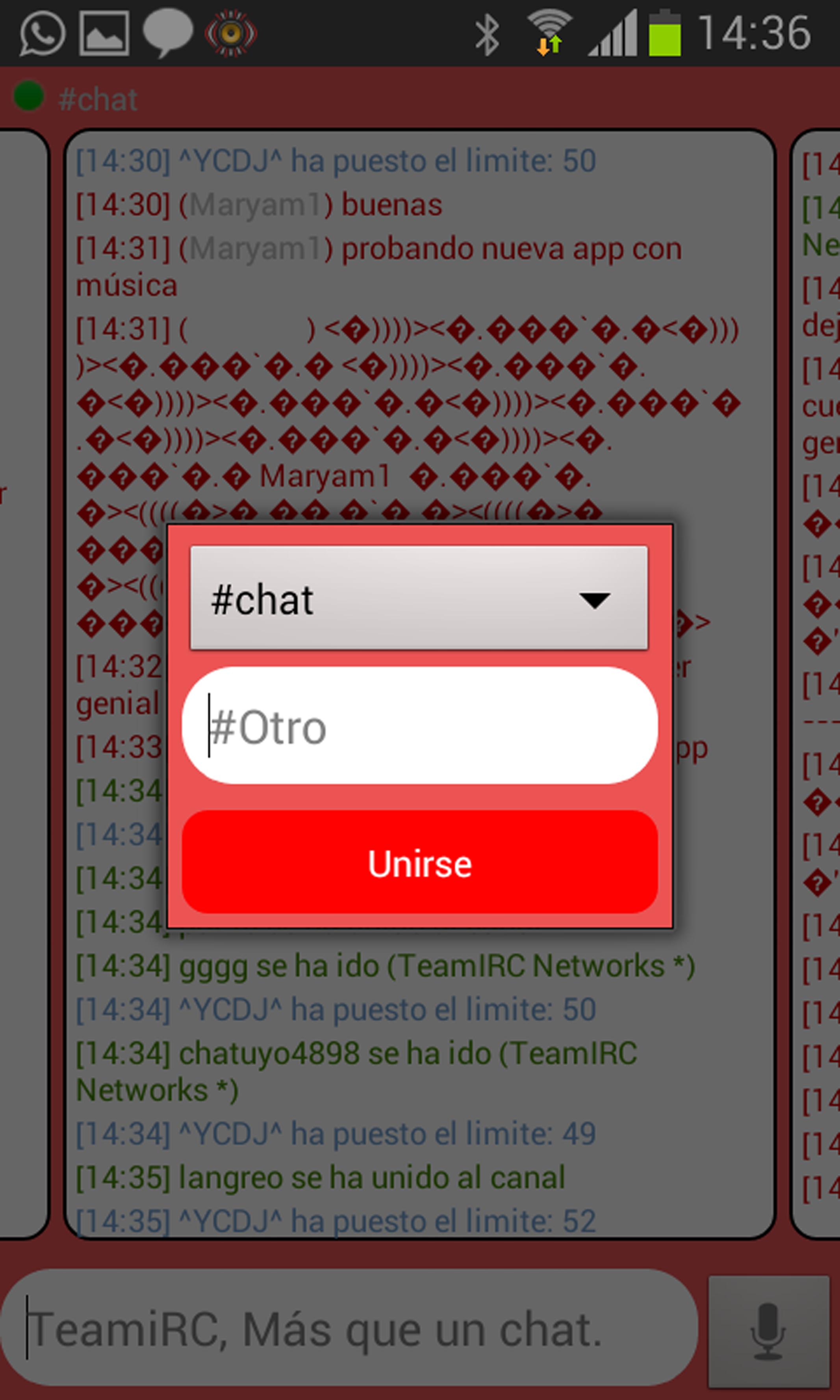 Chat y Radio gratis de TeamIRC