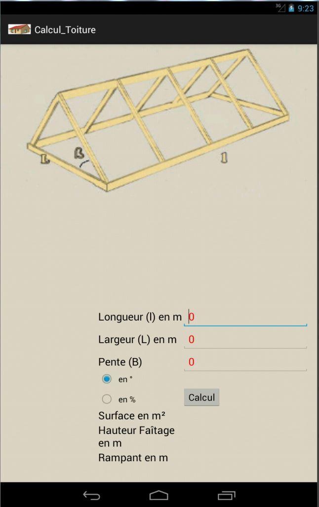 Calcul de surface de toiture