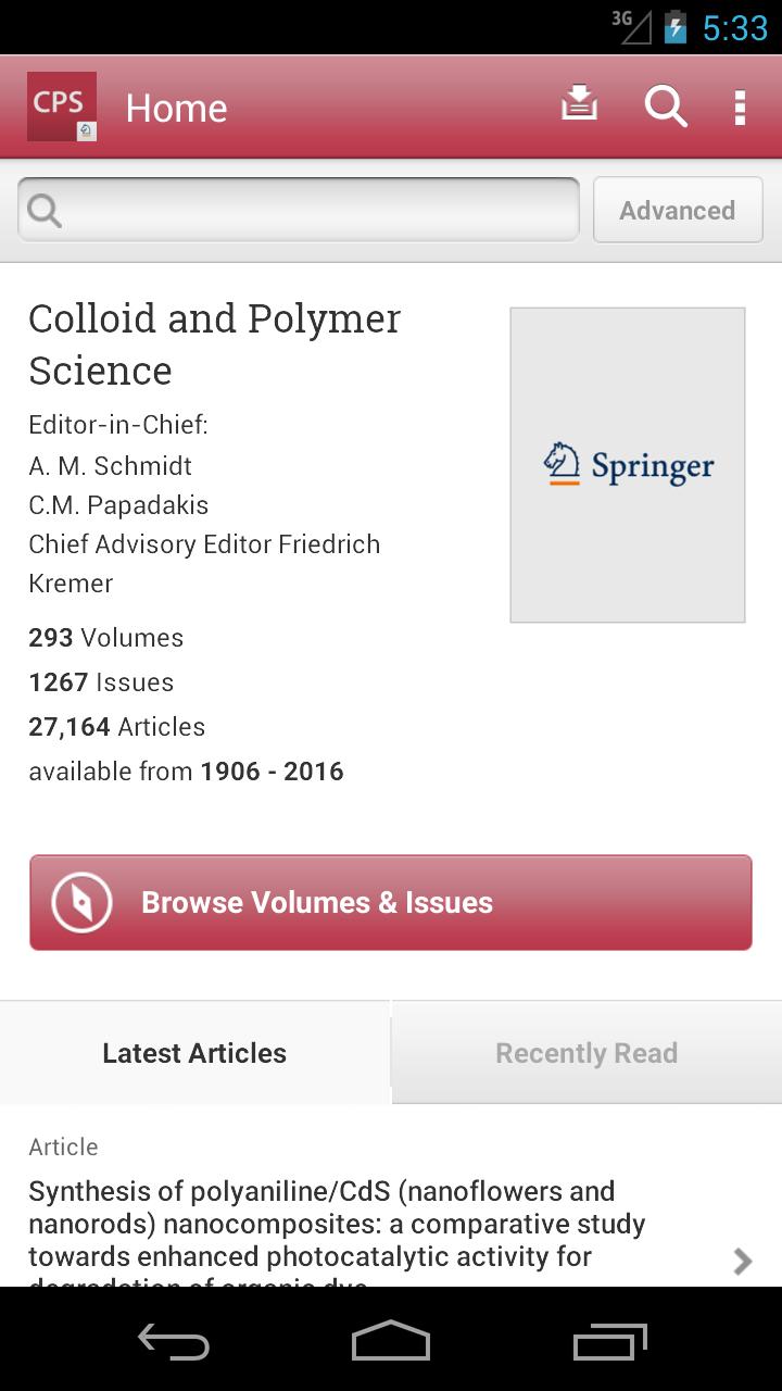 Colloid and Polymer Science