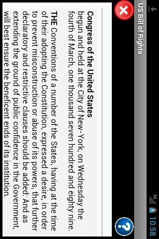 US Bill of Rights Reader