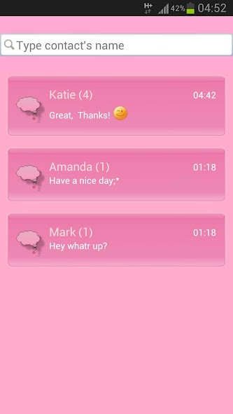 Cat Pink Theme GO SMS Pro
