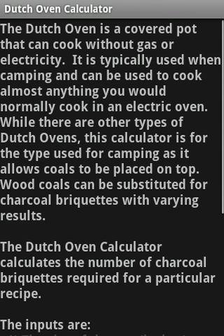 Dutch Oven Calculator