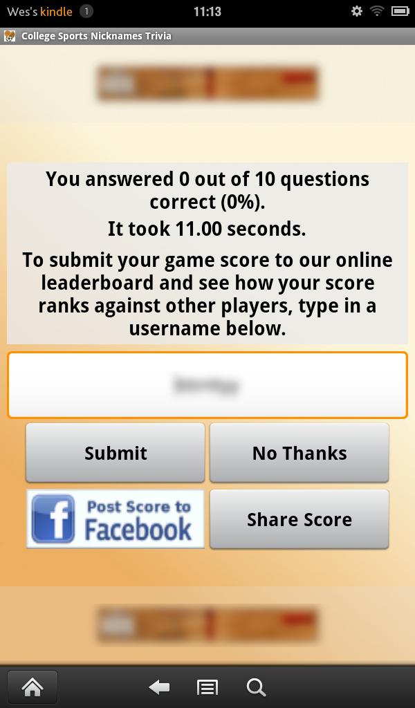 College Sports Nicknames Quiz