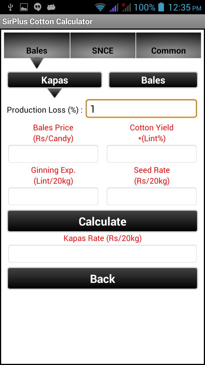 SirPlus Cotton Calculator