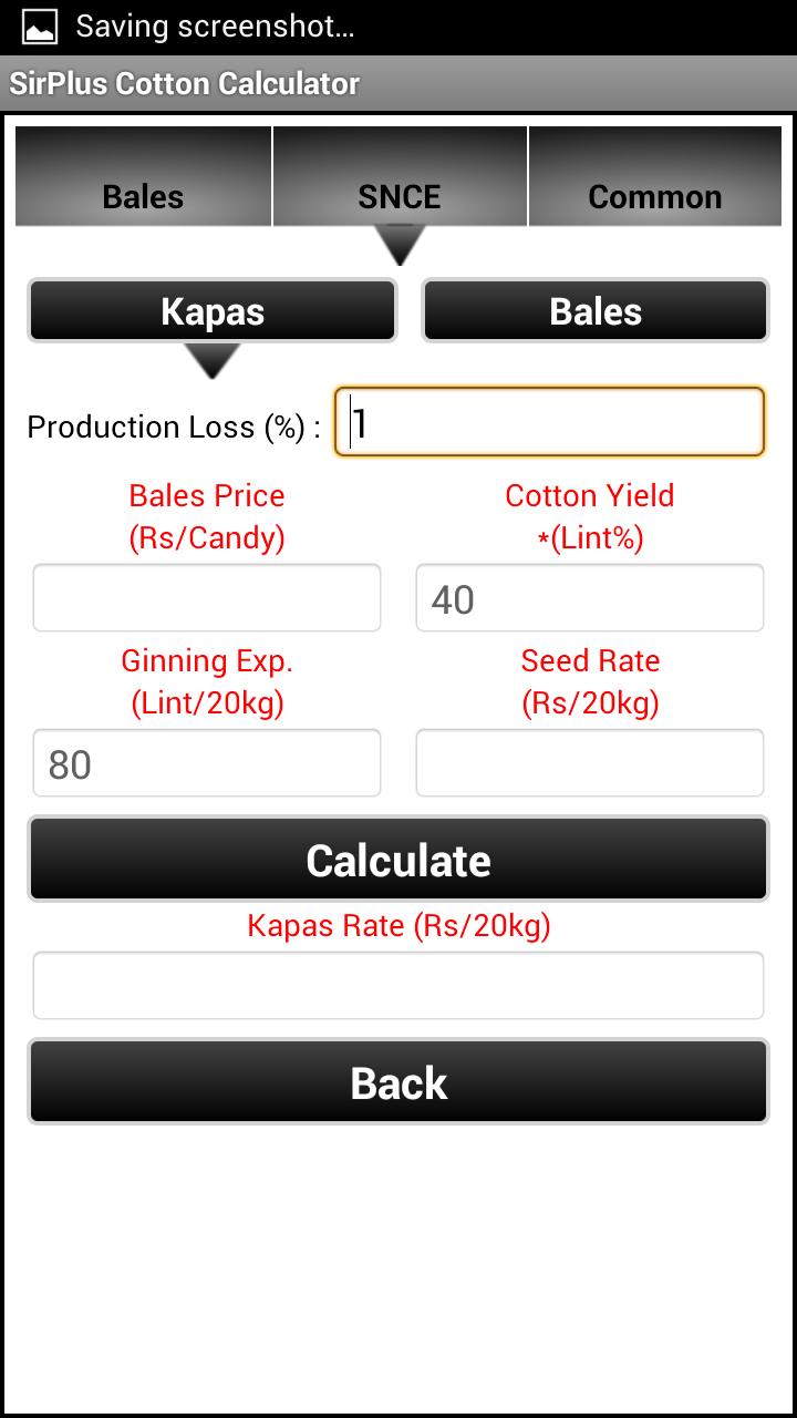 SirPlus Cotton Calculator