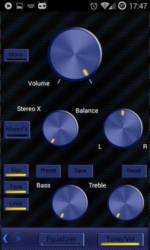 Poweramp Skin Blue Carbon