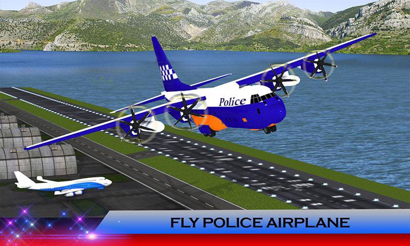 US Police Airplane: Kids Moto Transporter Games