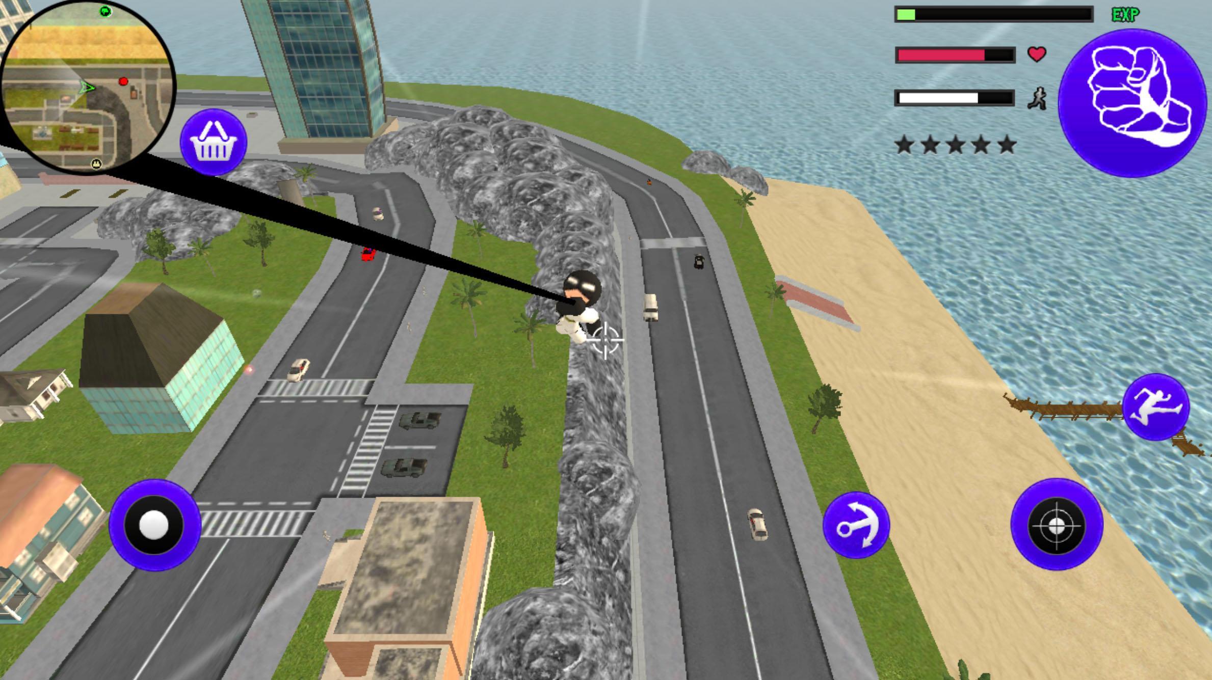 Dark Knight Bat Stickman Rope Hero Gangstar Crime