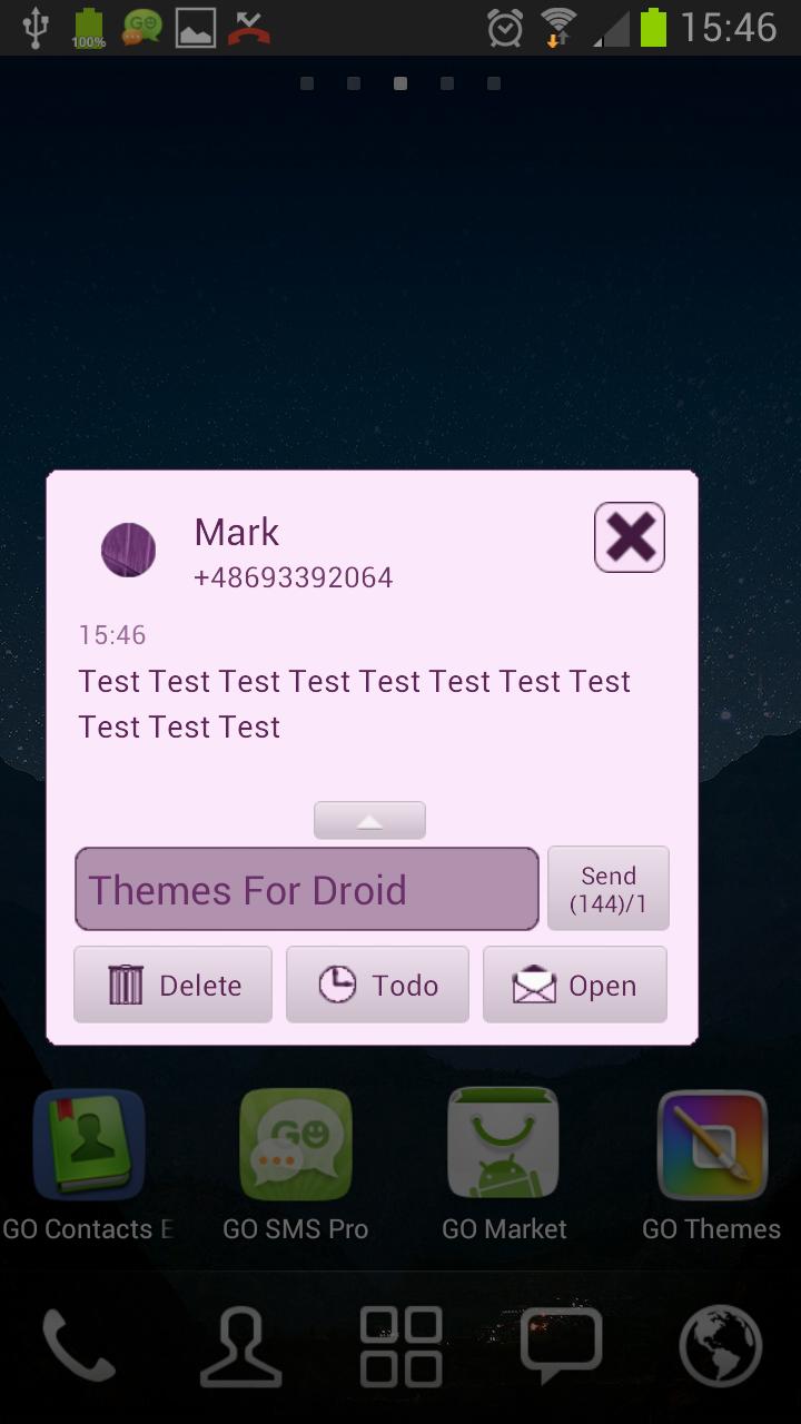 Violet Zebra Theme for GO SMS