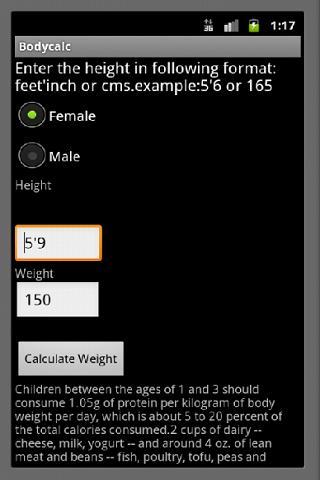 Ideal Weight Calculator BMI