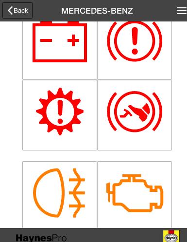 HaynesPro Warning Lights App