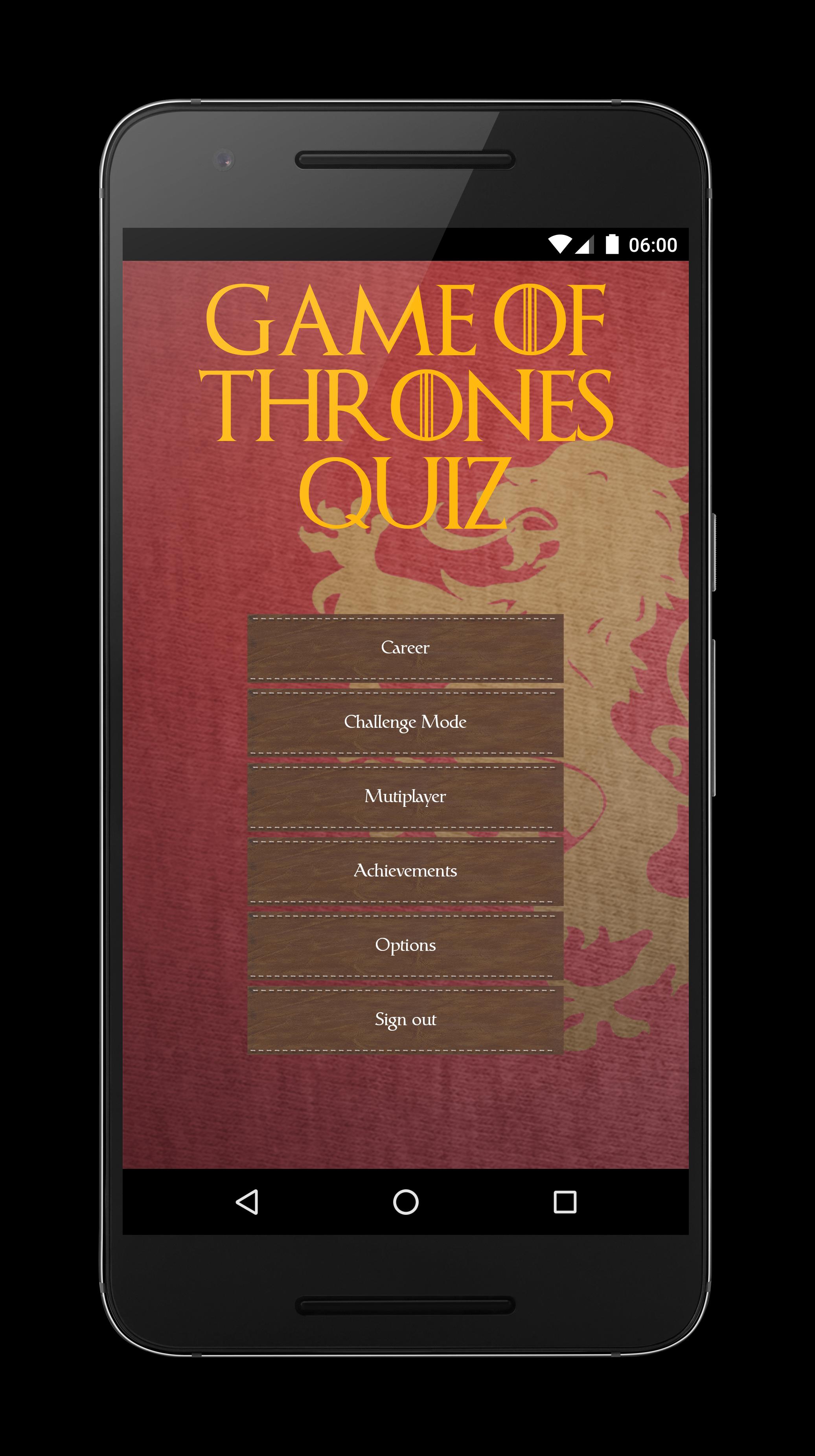 Fanquiz for Game of Thrones